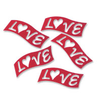 Confetti red metallic love flags