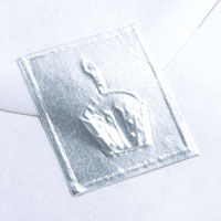 silver embossed cake seal