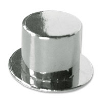 silver mirror top hat favour box