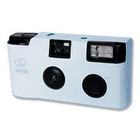 single pale blue camera