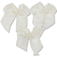 Confetti white chiffon bow