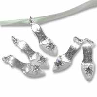 White diamante shoe charm pk of 6