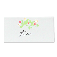 White enchanted garden bird place card pk of 10