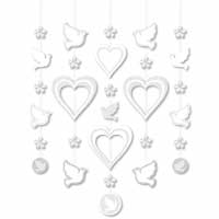 White hanging shapes decoration