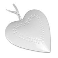 White metal hanging heart