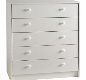 White 5 Drawer Chest (W)747mm