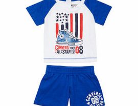 Boys 1-4yrs blue cotton shorts set