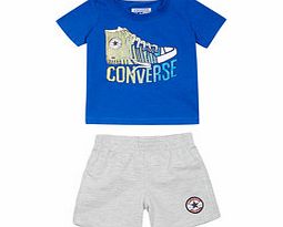 Boys 3-9mth grey cotton shorts set