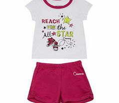 Girls 12-24mth pink cotton shorts set