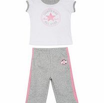 Girls 3-9mth grey cotton jogger set