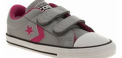 kids converse light grey star player 2v girls