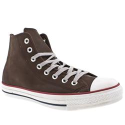 Male All Star Garment Dye Hi Leather Upper in Brown