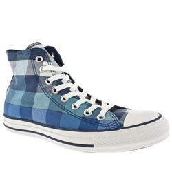 Male All Star Hi Big Plaid Fabric Upper in Blue