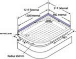 Coratech Quadrant Shower Trays Offset 1200mm Right Hand