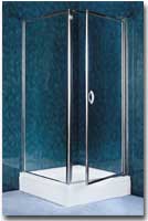 Optima Pivot Door 760mm / Silver Frame / Plain Glass