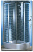 Quadrant Enclosure 800mm / Polished Silver Frame / Plain Glass