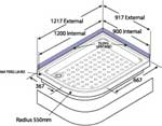 Quadrant Shower Trays Offset 1200mm Right Hand