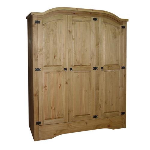 Dark Corona Pine Wardrobe - Triple