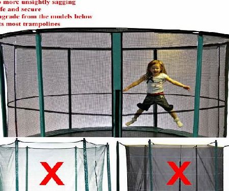 Premium Trampoline Safety Enclosure Net Netting - 8ft, 10ft, 12ft or 14ft FIBRE ROD UPGRADE KIT (12ft (8 pole))