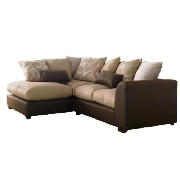 left hand facing corner sofa, chocolate