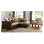 right hand facing corner sofa, chocolate