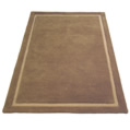 Wool Border Rug - medium brown