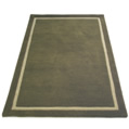 Wool Border Rug - medium green