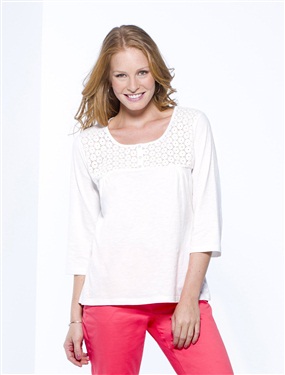 Scooped Neckline T-Shirt