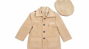 Boys 1-6yrs camel wool blend coat set