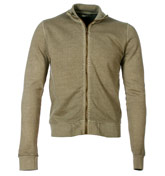 Faded Khaki Full Zip Sweatshirt