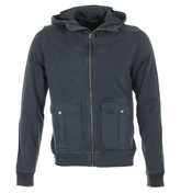 Navy Full Zip Hooded Goggle Sweatshirt