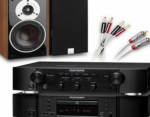 CA-FS10-BW Separates System (Marantz CD6005 CD player Black + Marantz PM6005 amplifier / DAC Black + DALI ZENSOR 1 speakers Walnut + 130 QED cable bundle). 2 Year Guarantee + Free next