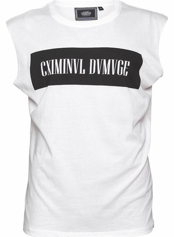 Mens Box Sleeveless T-Shirt White