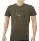 Khaki T-Shirt with Gold Printed Logo