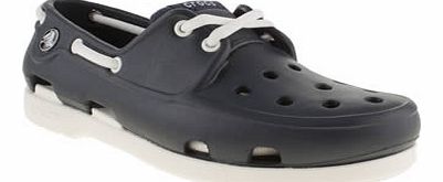 kids crocs navy & white beach line boys youth