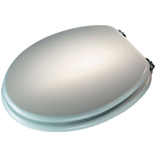 Alaska White Toilet Seat with Chrome