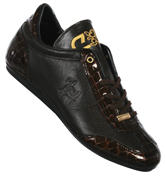 Cruyff Recopa Classic Dark Brown Leather Trainers