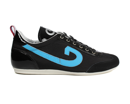 Vicenzo Black/Blue Mesh Trainers