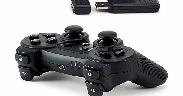 CSL - C210 wireless USB gamepad for PS3 and PC including Dual Vibration | Joypad controller | Plug amp; Play | Black | Windows 7 + Windows 8 + Windows 8.1