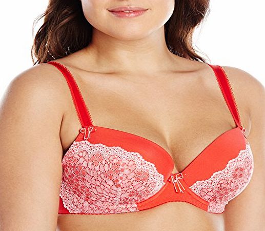 Curvy Kate Womens Temptress Plunge Everyday Bra, Red (Poppy Mix), 38E