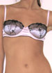 Black Lace balcony bra with strawberry silk