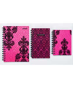 Damask Address Book & Diary Gift Set