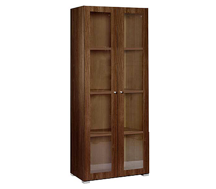 Dynamic Tall Glazed Bookcase in Walnut