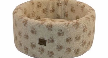 Danish Design Sherpa Fleece Paw Print Cat Cosy (Small 42cm)