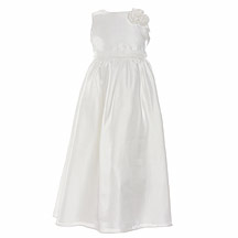 Girls cream organza dress