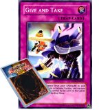 YuGiOh : DP08-EN029 1st Ed Give and Take Super Rare Card - ( Yusei Duelist Pack Yu-Gi-Oh! Single Card )