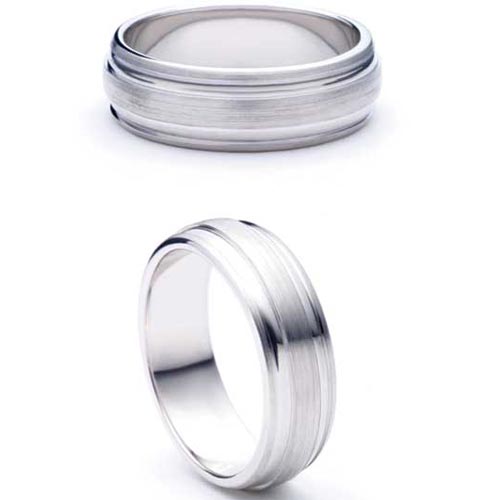 6mm Heavy D Shape Dedique Wedding Band Ring In Palladium