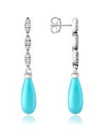 Diamond and Gemstone Drop Earrings