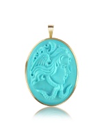 Medusa Turquoise Paste Cameo Pendant/Pin