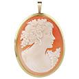 Woman Cornelian Cameo Pendant / Pin